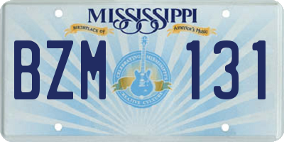 MS license plate BZM131