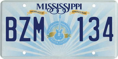 MS license plate BZM134