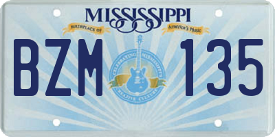 MS license plate BZM135