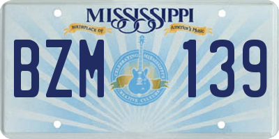 MS license plate BZM139