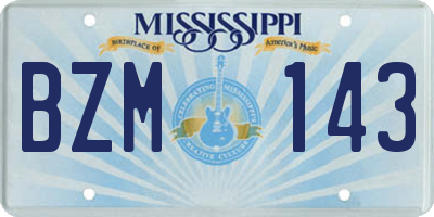 MS license plate BZM143