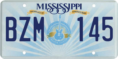 MS license plate BZM145