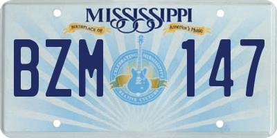 MS license plate BZM147