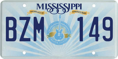 MS license plate BZM149