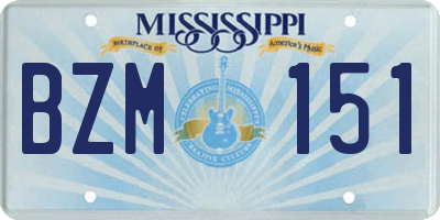 MS license plate BZM151