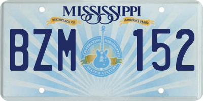MS license plate BZM152