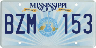MS license plate BZM153
