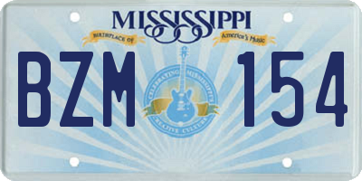 MS license plate BZM154