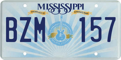 MS license plate BZM157