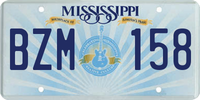 MS license plate BZM158