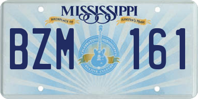 MS license plate BZM161