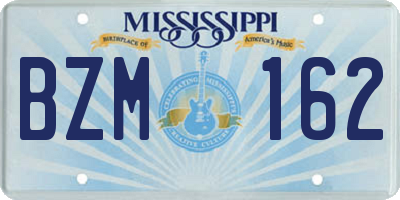 MS license plate BZM162
