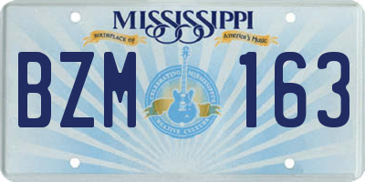 MS license plate BZM163