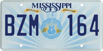 MS license plate BZM164