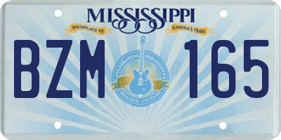 MS license plate BZM165