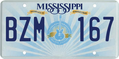 MS license plate BZM167