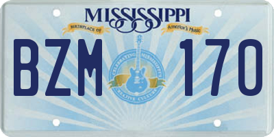 MS license plate BZM170