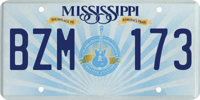 MS license plate BZM173
