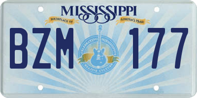 MS license plate BZM177