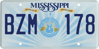 MS license plate BZM178