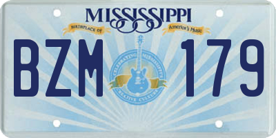 MS license plate BZM179