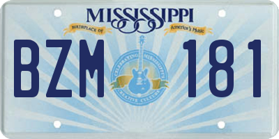 MS license plate BZM181