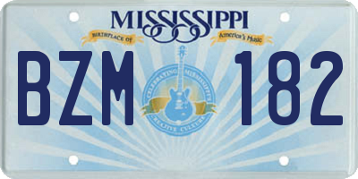 MS license plate BZM182