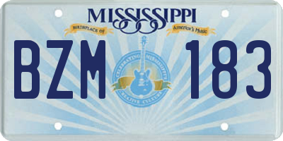MS license plate BZM183