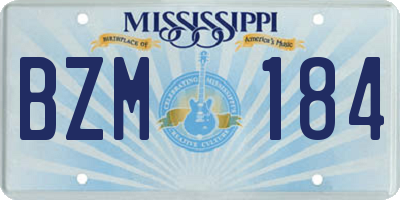 MS license plate BZM184