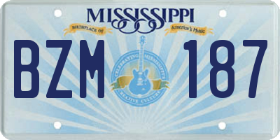 MS license plate BZM187