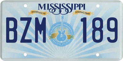 MS license plate BZM189