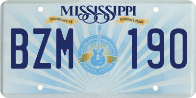 MS license plate BZM190