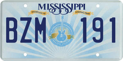 MS license plate BZM191