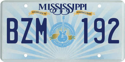 MS license plate BZM192