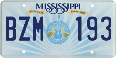 MS license plate BZM193