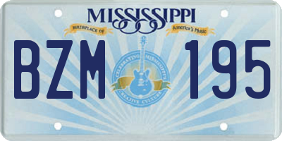 MS license plate BZM195