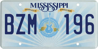 MS license plate BZM196