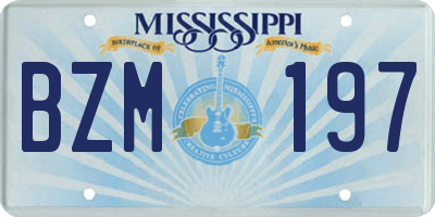MS license plate BZM197