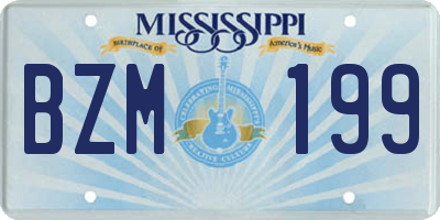 MS license plate BZM199