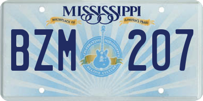 MS license plate BZM207