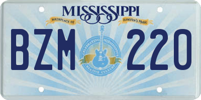 MS license plate BZM220