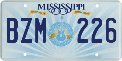 MS license plate BZM226