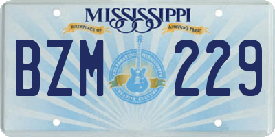 MS license plate BZM229