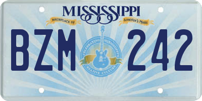 MS license plate BZM242