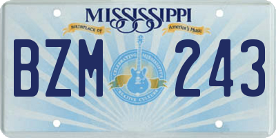 MS license plate BZM243