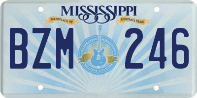 MS license plate BZM246