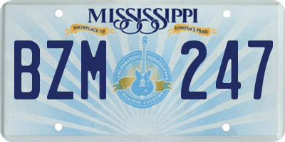 MS license plate BZM247