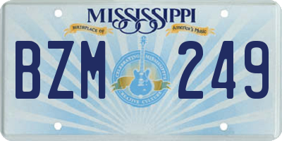 MS license plate BZM249