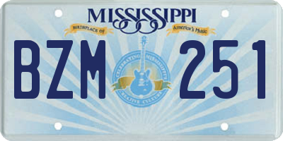 MS license plate BZM251