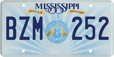 MS license plate BZM252